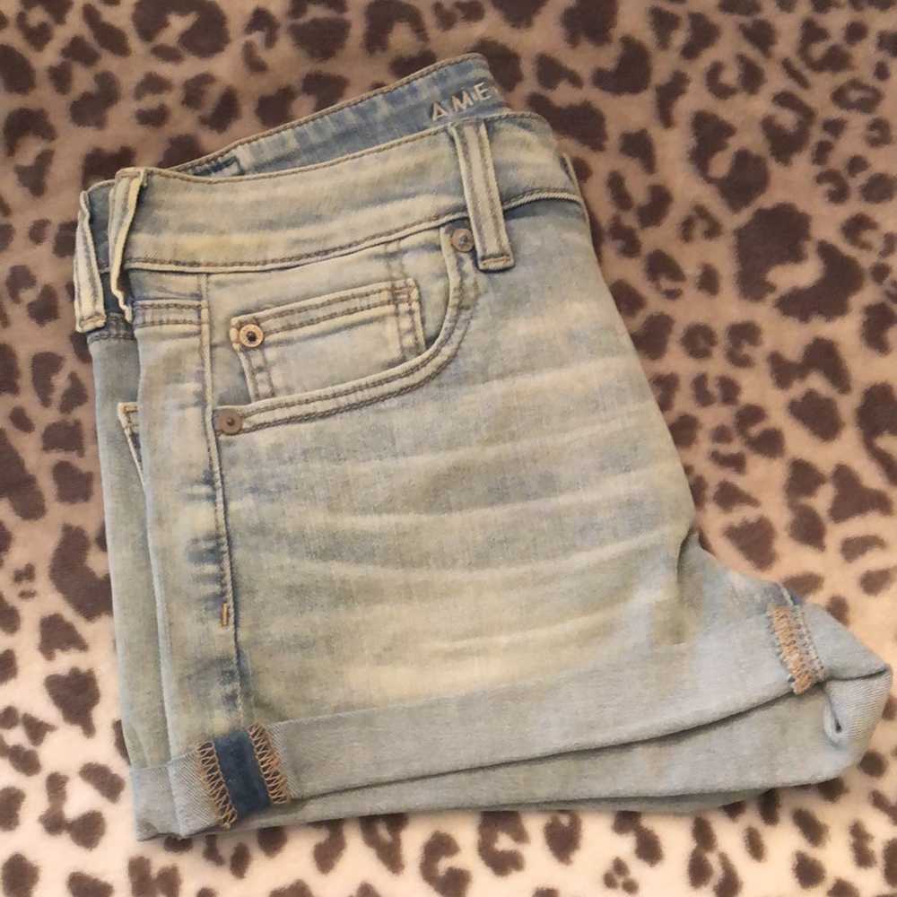 American Eagle Next Level Stretch Shortie Shorts in Blue Size 6 - Picture 15 of 17